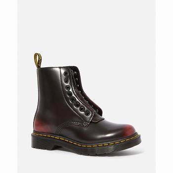 Dr Martens 1460 Pascal Kožené Zipper - Bordove Cizmy Damske, DR0199